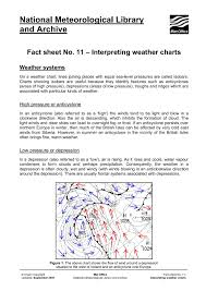 Fact Sheet No 11 Interpreting Weather Charts