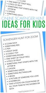 Scavenger Hunt For Zoom Free Printable For Kids In 2020 Scavenger Hunt Fun Activities For Preschoolers Activities For Kids