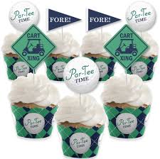 Golf party cups,golfer party cups, golf birthday party, golf baby shower,golf party favors,golf party supplies,golf team party,retirement | golf party. Amazon Com Par Tee Time Golf Cupcake Decoration Birthday Or Retirement Party Cupcake Wrappers And Treat Picks Kit Set Of 24 Toys Games