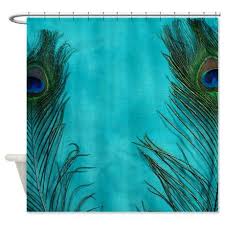 Aqua Blue Peacock Feathers Shower Curtain By Christyo Cafepress Peacock Blue Peacock Bathroom Peacock Decor