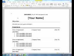 Your first and last names. Download A Resume Template In Microsoft Word Youtube