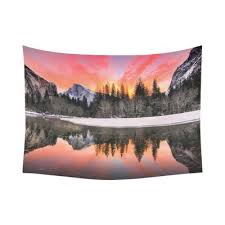 59 w x 24 h hand painted acrylics on gallery wrapped canvases by yosemite home decor. Mountain Wall Art Home Decor Nature Landscape Of Yosemite National Park California Tapestry 40x60inch 150x100cm Buy At A Low Prices On Joom E Commerce Platform