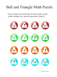 Ball And Triangle Math Puzzle Maths Puzzles Triangle Math Thanksgiving Worksheets