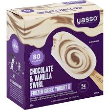 Personalized health review for yasso frozen greek yogurt, chocolate fudge: Yasso Frozen Greek Yogurt Bars Chocolate Vanilla Swirl Bars 4 Count Ice Cream Wade S Piggly Wiggly