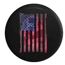 Jeep Tire Cover American Flag Vertical Tactical Military