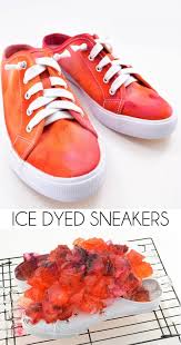 Rinse the shoes with clean water until no color fading anymore. Diy Ice Dyed Sneakers Craft Mom Spark Mom Blogger