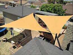 What kind of fabric do you use for shade sails? Diig Outdoor Sun Shade Sail Canopy 2 Pcs 12 X 12 X 12 Triangle Shade Cloth Patio Cover Uv Resistant Fabric Awnin Pergola Outdoor Sun Shade Sun Sail Shade