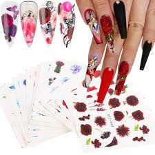 Check out our acrylic nails selection for the very best in unique or custom, handmade pieces from our craft supplies & tools shops. Amazon Com Flowers Nail Art Stickers Decal Nail Decorations Rose Flower Nail Design Sticker Nail Art Accessories 24 Sheets Flower Nail Stickers For Women Manicure Decals For Acrylic Nails Art Supplies Kit Beauty
