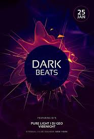 Dark Beats Flyer Template Event Poster Design Flyer Flyer Template