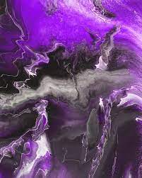 Lightning Series Purple Black Downloadable Art Print Hand Painted Abstract Liquid Fluid Flo Purple Lightning Black And Purple Wallpaper Dark Purple Aesthetic