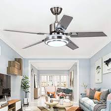 Ceiling fan remote control kit, small size universal ceiling fans light remote, speed, light & timing 3 in 1 wireless control, for harbor breeze hunter hampton bay lichler ceiling fans remote. Amazon Com Morechange 52 Inch Ceiling Fans With Lights 5 Reverse Stainless Steel Blades Remote Control Modern Chandelier Fan 3 Speed 3 Color Changes Pendant Lights Fixtures Silent Motor With Led Kits Kitchen Dining