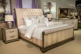 Michael amini cortina luxury bedroom furniture set by aico. Valise Upholstered Tan Gator Bedroom Set By Aico