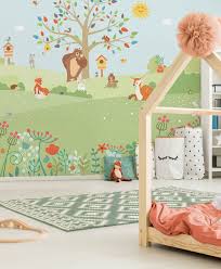 Pin Su Alberi Carta Da Parati Per Bambini Baby Interior Design Wallpaper