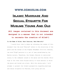 Importance of marriage in islam. Islamic Marriage And Sexual Etiquette For Muslims Young And Old Www