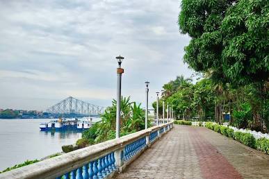 Millennium Park promenade facing the river, AI generated