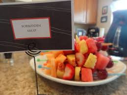Fifty Shades Of Grey Themed Party Forbidden Fruit Kabobs Skewered On Zip Ties 50 Shades Party Pure Romance Party Bachelorette Party Decorations