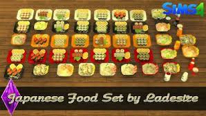 Ladesire S Creative Corner Ts4 Japanese Food Set By Ladesire Sims 4 Sims Sims 4 Update