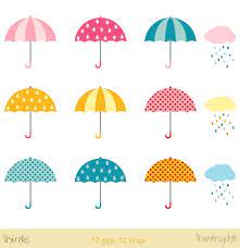 Umbrellas Clipart Clip Art Rainy Clouds Clipart Rainy Day Etsy Clip Art Colorful Umbrellas Umbrella