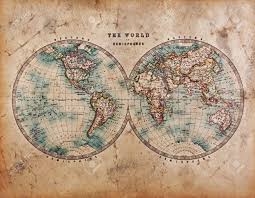 The earliest known world maps date to classical antiquity, the oldest examples of the 6th to 5th centuries bce still based on the flat earth paradigm. A Genuine Old Stained World Map Dated From The Mid 1800 S Showing Stock Photo Picture And Royalty Free Image Image 17727214
