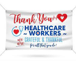  Thank You Healthcare Workers Printable Banner Healthcare Workers Banner Design In 2021 Health Care Grateful Printable Printable Signs