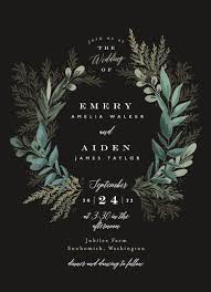 Black And Green Wedding Invitations Forest Crest Customizable Wedding Invitations In Black Or Green By Alethea And Ruth Crest Wedding Invitations Green Wedding Invitations Forest Wedding Invitations