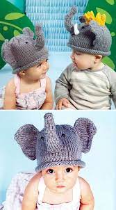 This knit hippo hat is so cute! Free Knitting Pattern For Elephant Hat Baby Hats Knitting Baby Hat Knitting Pattern Kids Knitting Patterns