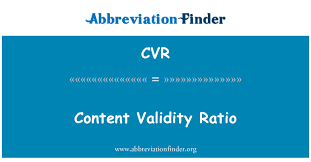 Top cvr abbreviation meanings updated march 2021. ØªØ¹Ø±ÙŠÙ Cvr Ù†Ø³Ø¨Ø© ØµÙ„Ø§Ø­ÙŠØ© Ø§Ù„Ù…Ø­ØªÙˆÙ‰ Content Validity Ratio