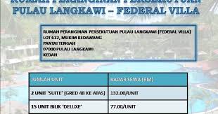 Rumah Peranginan Persekutuan Langkawi Bilik Suite Micro Usb K