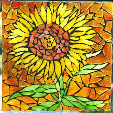 Sunflower Mosaic Diy Art Kit Sunflower Mosaic Glass Mosaic Art Mosaic Art