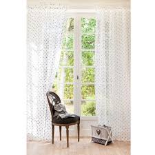 Tenda Grigia E Bianca A Pois In Lino Con Laccetti 105 X 250 Cm Maisons Du Monde Rideaux A Nouettes Rideau Lin Blanc Rideaux