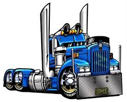 Cartoon Outlined Big Rig Semi Car Pictures Truck Art Truck Tattoo Big Trucks