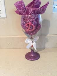 Diy Wine Glass Done With Nail Polish Jewels Ribbon And Tissue Paper Diy Wine Glass Crafts Diy Wine