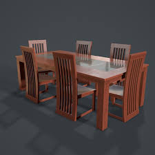 Shop haynes furniture, virginia's #1 furniture store. 3d Asset Wooden Glass Dining Table And Chairs Cgtrader