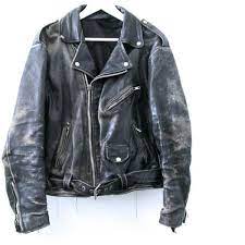90 S Motorcycle Distressed Leather Jacket Size Xl L Distressed Leather Jacket Distressed Leather Cropped Biker Jacket