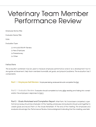 Receptionist self evaluation form |vincegray2014 / by an impartial colleag… read more. Veterinary Team Member Performance Review Fill Online Printable Fillable Blank Pdffiller