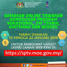 Kolej vokasional bintulu menawarkan 8 kursus bagi program pengajian diploma. Semakan Online Tawaran Kemasukan Program Vokasional Laman Sesawang Rasmi Kolej Vokasional Gerik Kvg