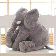 Material 100 Cotton Color Pink Blue Yellow Grey Purple Gender Baby Girl Boy Season Aut Elephant Plush Pillow Elephant Pillows Baby Elephant Pillow