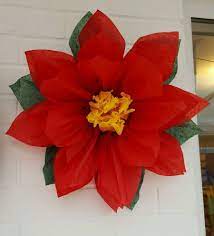 1x Large 43cm Poinsettia Red Tissue Paper Flower Pom Pom Wedding Party Christmas Paper Flowers Paper Flower Decor Tissue Paper Flowers
