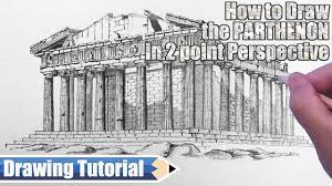 How To Draw The Parthenon In 2-Pt Perspective - Youtube