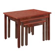 60 rectangular coffee table solid mahogany wood black finish modern design. Expressly Hubert Mahogany Wood Frame With Cherry Top Small Nesting Table Set