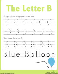 Letter B Tracing Practice Letter B Preschool Worksheets Lettering