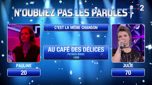 Le 26 août 2019, julie était de retour sur le plateau de n'oubliez pas les paroles pour tenter de conserver son micro d'argent et remporter une 20e victoire. N Oubliez Pas Les Paroles Jeudi 14 Mars 2019 Page 6 Sur 6