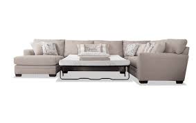 Cottage Chic 4 Piece Right Arm Facing Bob O Pedic Queen Sleeper Sectional Bobs Com Sleeper Sectional Cottage Chic Sectional