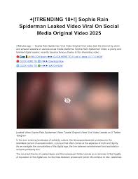 PDF) +[!TRENDING 18+!] Sophie Rain Spiderman Leaked Video Viral On Social  Media Original Video 2025