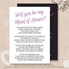 Will You Be My Maid Of Honor Poem