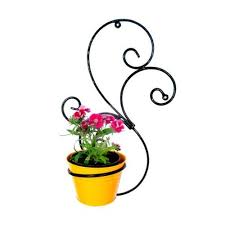 As well as hanging them inside, you can buy a removable wooden hanging pot rack that can be placed outside during the summer months when bbqs are a common occurrence. Wrought Iron S Shape Wall Mounted Flower Plant Pot Id 21766613791