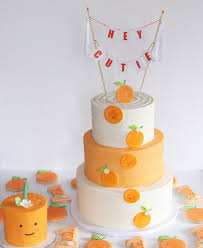Cutie Orange Theme First Birthday Cake Orange Baby Shower Orange Birthday Baby Birthday Themes