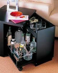 25 Mini Home Bar And Portable Bar Designs Offering Convenient Space Saving Ideas Mini Bar At Home Home Bar Furniture Modern Home Bar