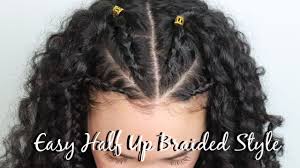 Switch the look of the logo, and then try the weaving style. Half Up Braided Hairstyle For Curly Hair Easy Fall Hairstyle Youtube