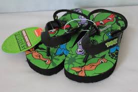 New Toddler Boys Flip Flops Tmnt Shoes Small 5 6 Mutant